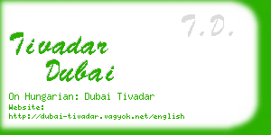 tivadar dubai business card